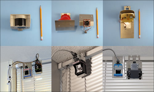 The IntelliLux sensor technology was tested and refined via almost a dozen technology breadboards before being incorporated into the current product prototype; only a few are shown here